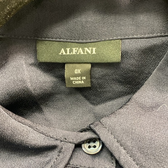Alfani Core Blouse, Navy - Picture 4 of 6